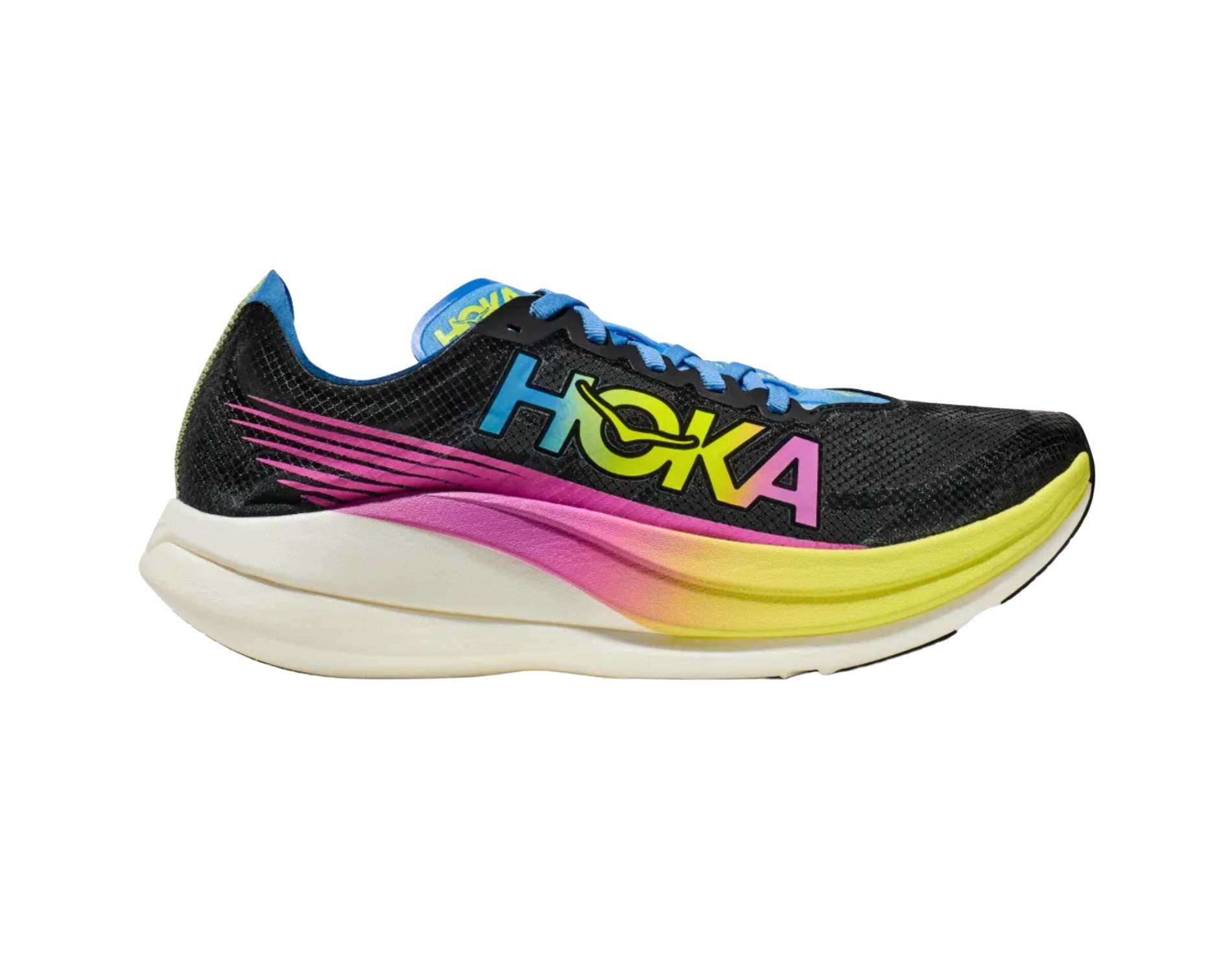 Hoka Rocket X 2 unisex racing shoe in black multi colour