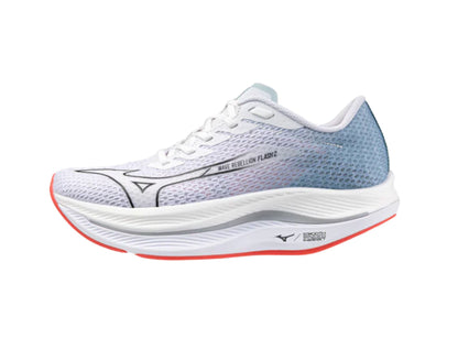 Mizuno Rebellion Flash 2 womens lightweight shoe in b width in white black grey mist colour