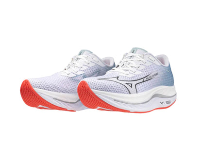 Mizuno Rebellion Flash 2 womens lightweight shoe in b width in white black grey mist colour