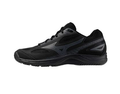 Mizuno Stealth Star Jr Kids netball shoes in black ebony colour