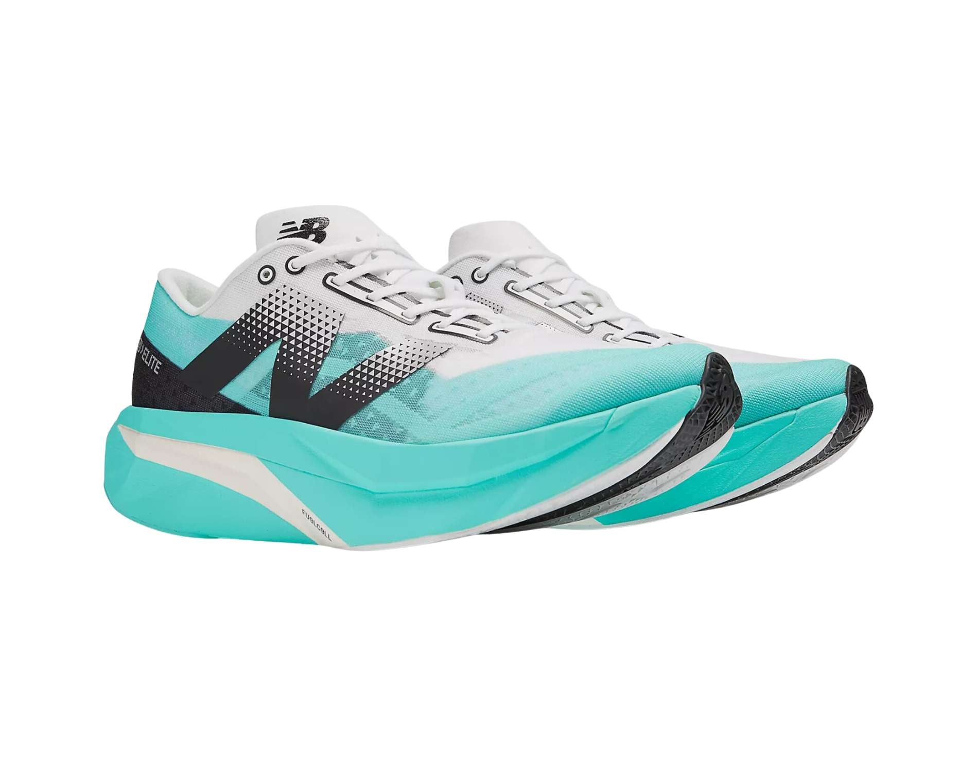 New Balance Fuelcell Supercomp Elite V4 Womens performance shoes in standard width in cyber jade colour