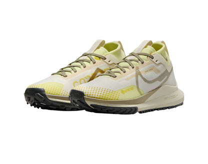 Nike React Pegasus Trail 4 GTX Womens trail shoe in pale ivory neutral olive luminous green colour