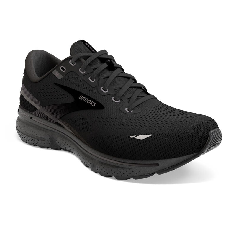 Brooks Ghost 15 in standard width mens running shoe in black ebony colour