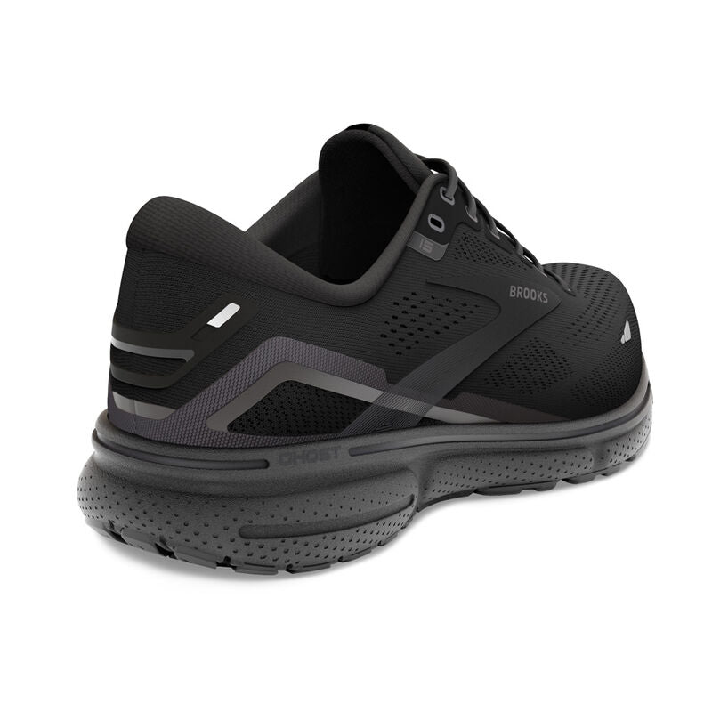 Brooks Ghost 15 in standard width mens running shoe in black ebony colour