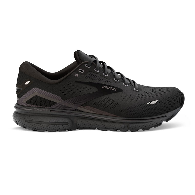 Brooks Ghost 15 in standard width mens running shoe in black ebony colour