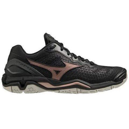 Mizuno Netball 7.5 / Black/Rose Gold 53 Mizuno Wave Stealth V NB Womens B Width Active Feet 9342556332831