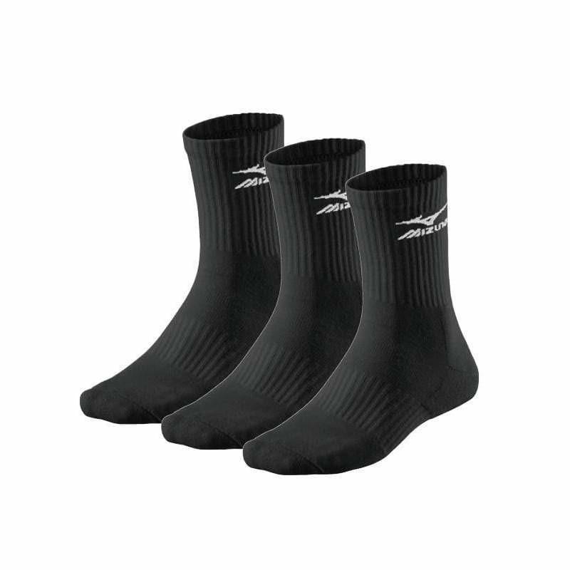 Mizuno Socks Standard Small / Black 9 MIZUNO TRAINING CREW SOCKS 3 PACK Active Feet 9342556286554